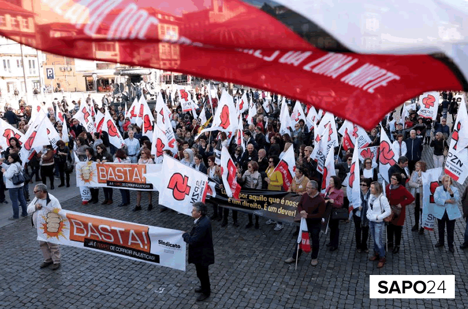 Centenas de professores do Norte em protesto no Porto por descongelamento das carreiras
