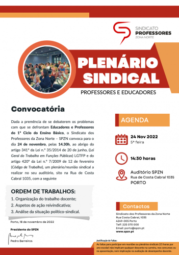 Plenário Sindical SPZN - Porto