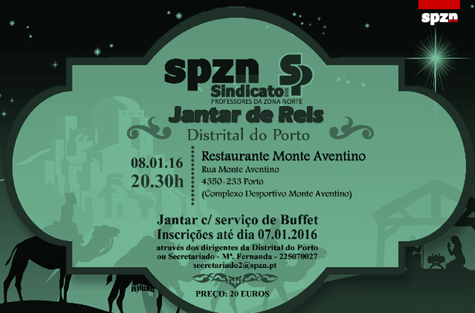 Convite - Jantar de Reis - Distrital do Porto do SPZN
