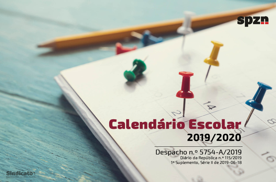 Novo calendário escolar 2019/2020