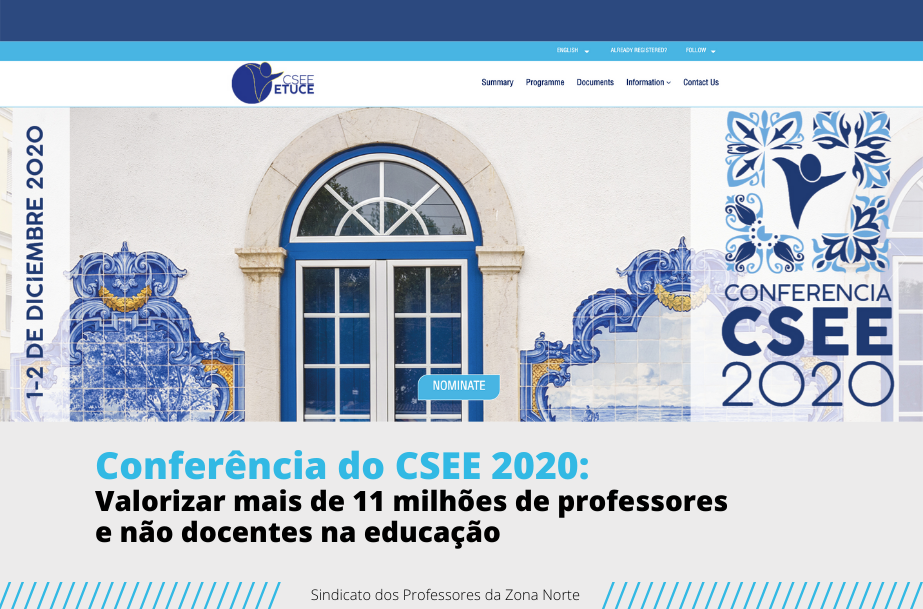 Conferência do CSEE 2020: Valorizar mais de 11 milhões de professores e não docentes na educação