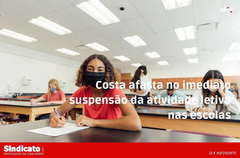 Costa afasta no imediato suspensão da atividade letiva nas escolas