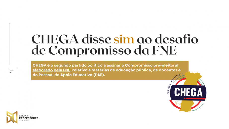CHEGA é o segundo partido a assinar Compromisso eleitoral da FNE
