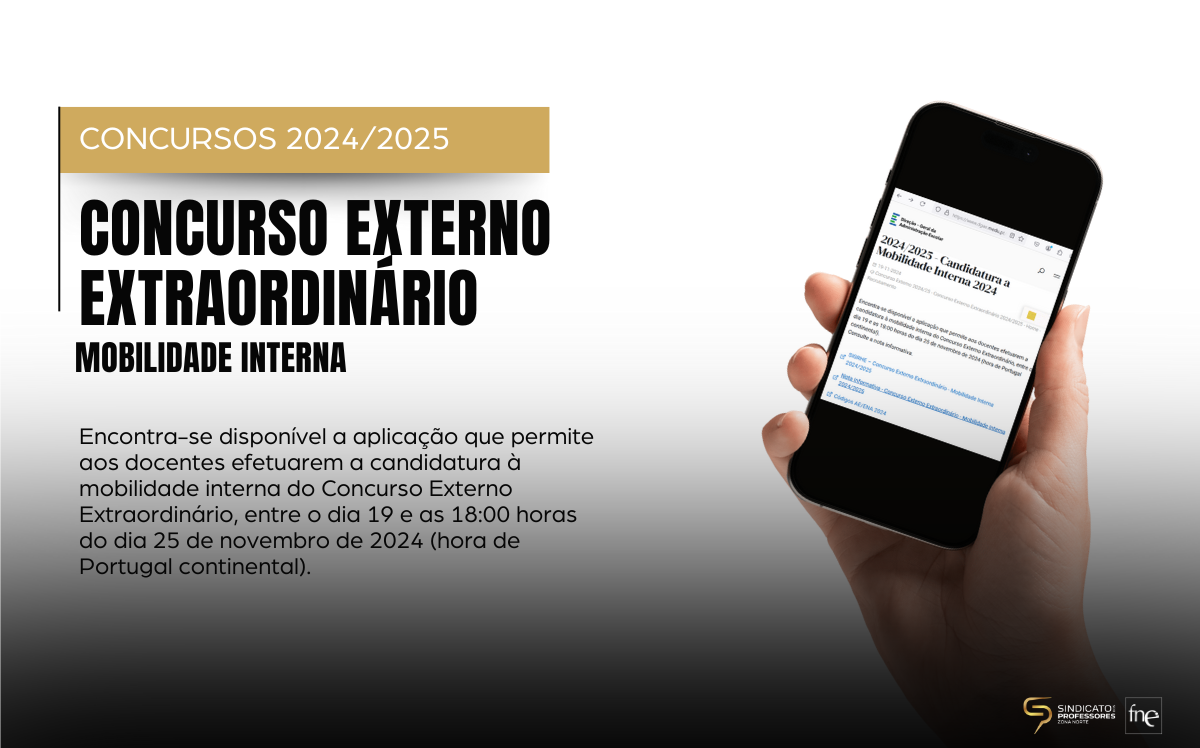 Concurso Externo Extraordinário 2024/2025 – Candidatura a Mobilidade Interna 2024