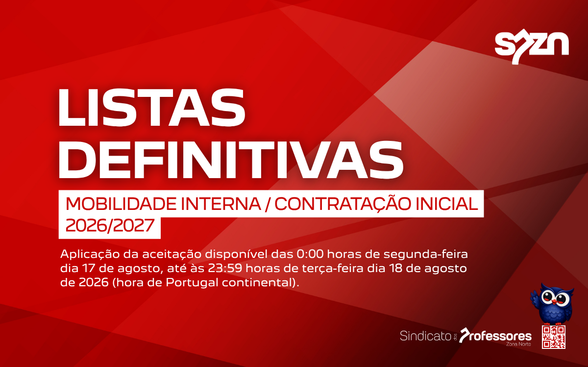 Listas Definitivas - Concursos de Mobilidade Interna e de Contratação Inicial 2026/2027